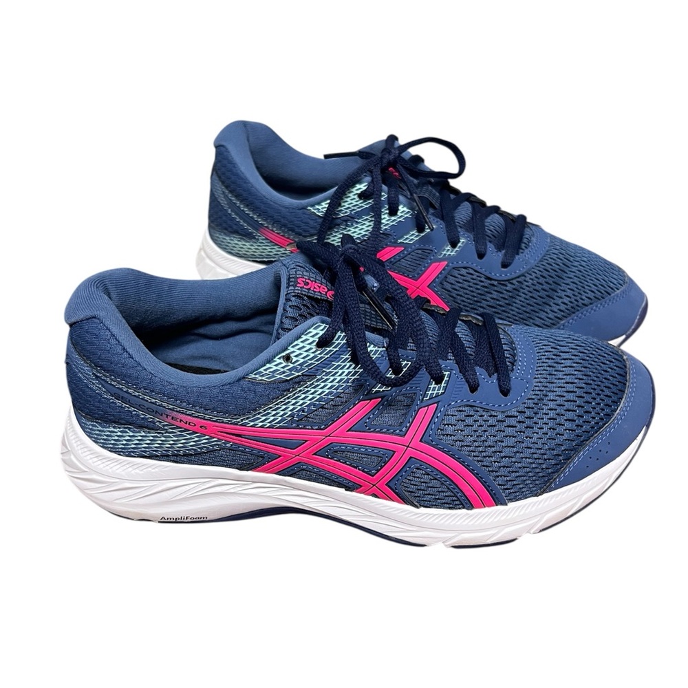 ASICS Gel Contend 6 Running Shoe Grand Shark/Pink Glo Colorway Women Size 9